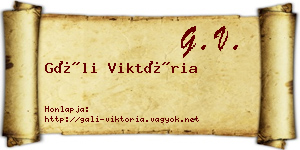 Gáli Viktória névjegykártya